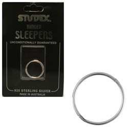 STUDEX X-large plain sleepers 18mm sterling silver (925)